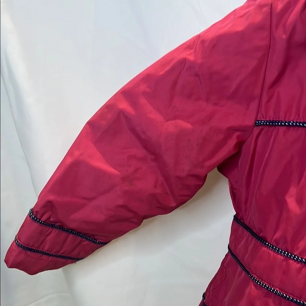 London Fog Pink and Blue fleece lined Jacket with Belted Waist